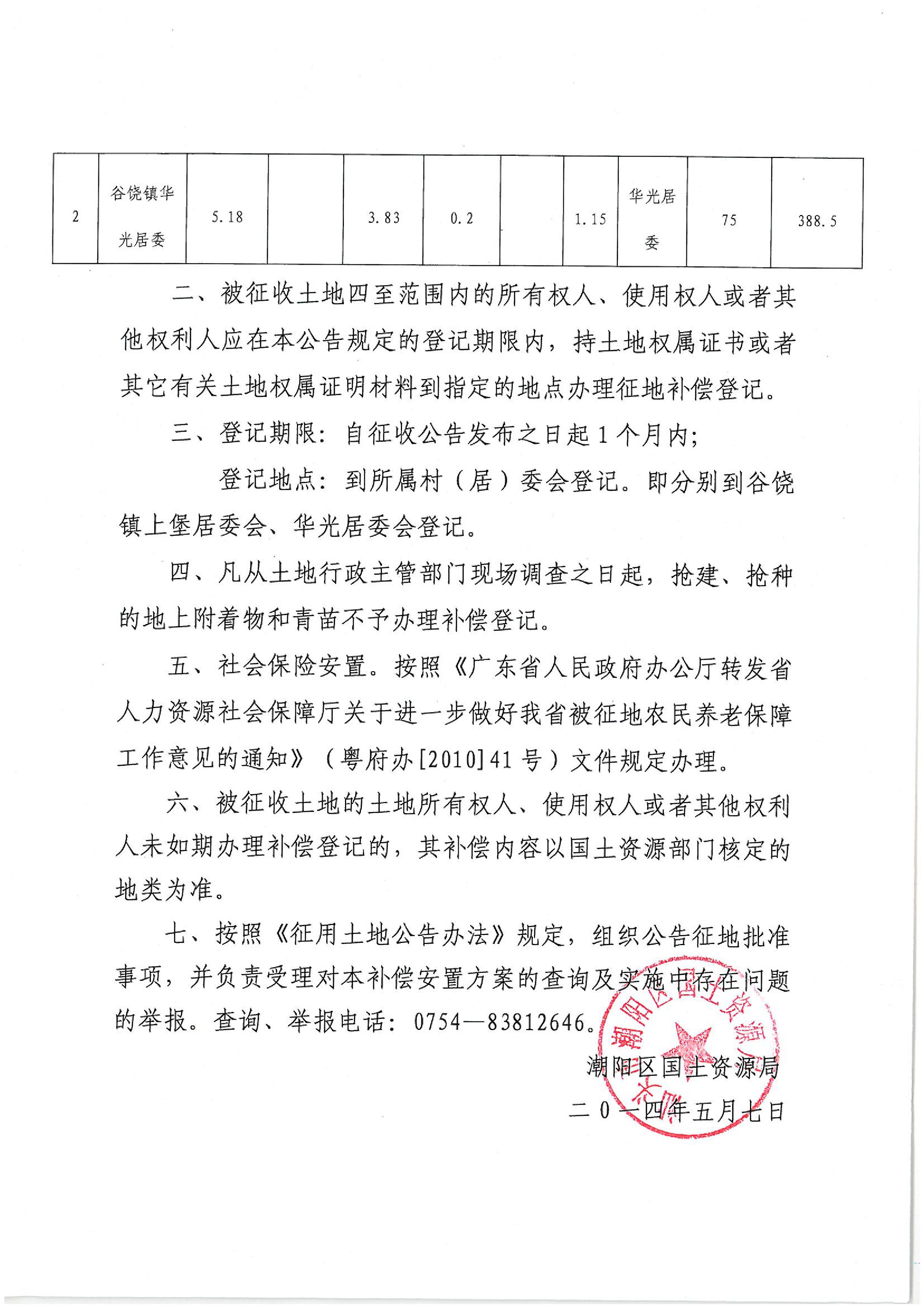2012年度第十四批次征地公告