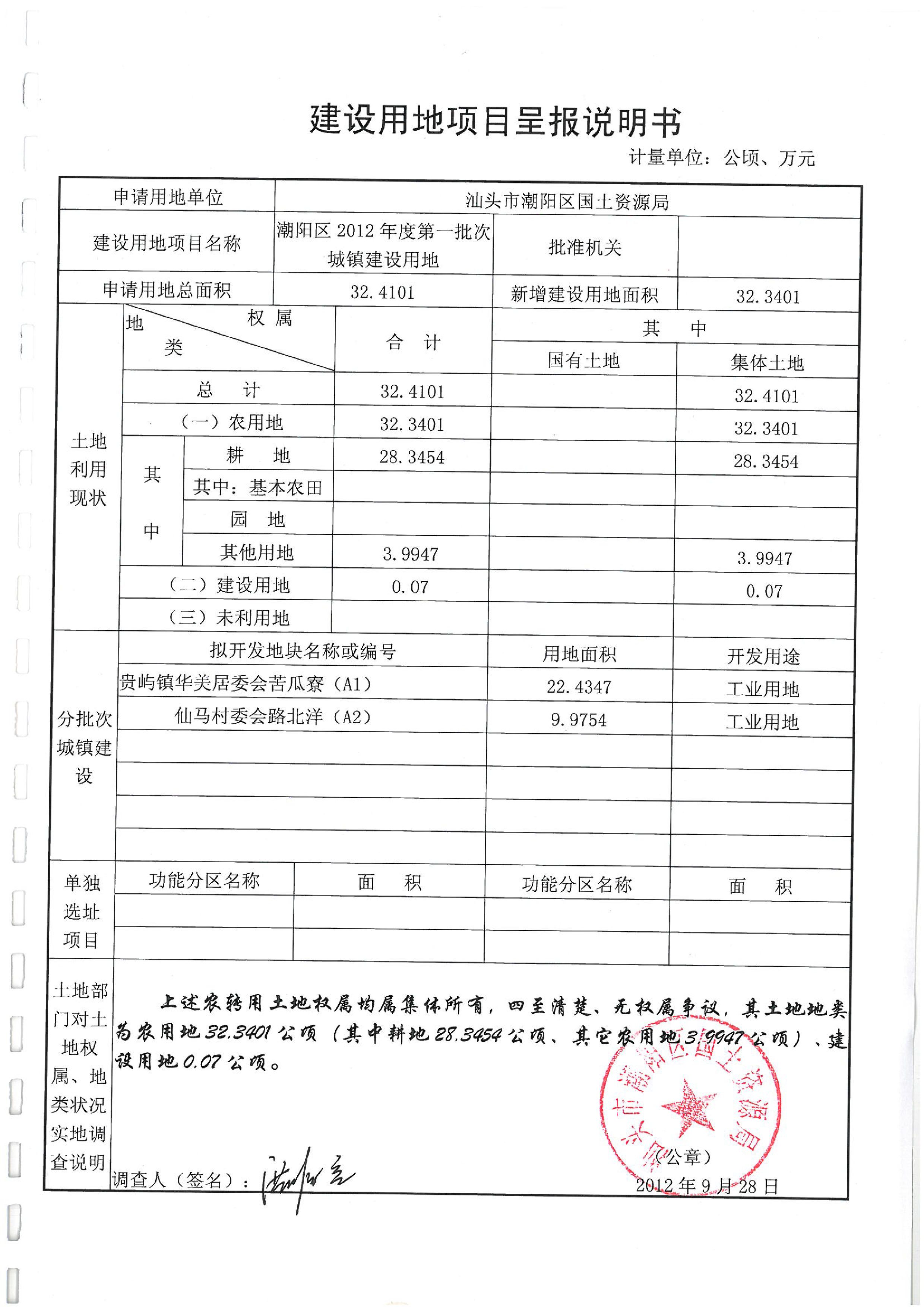 2012年度第一批次“一书四方案”
