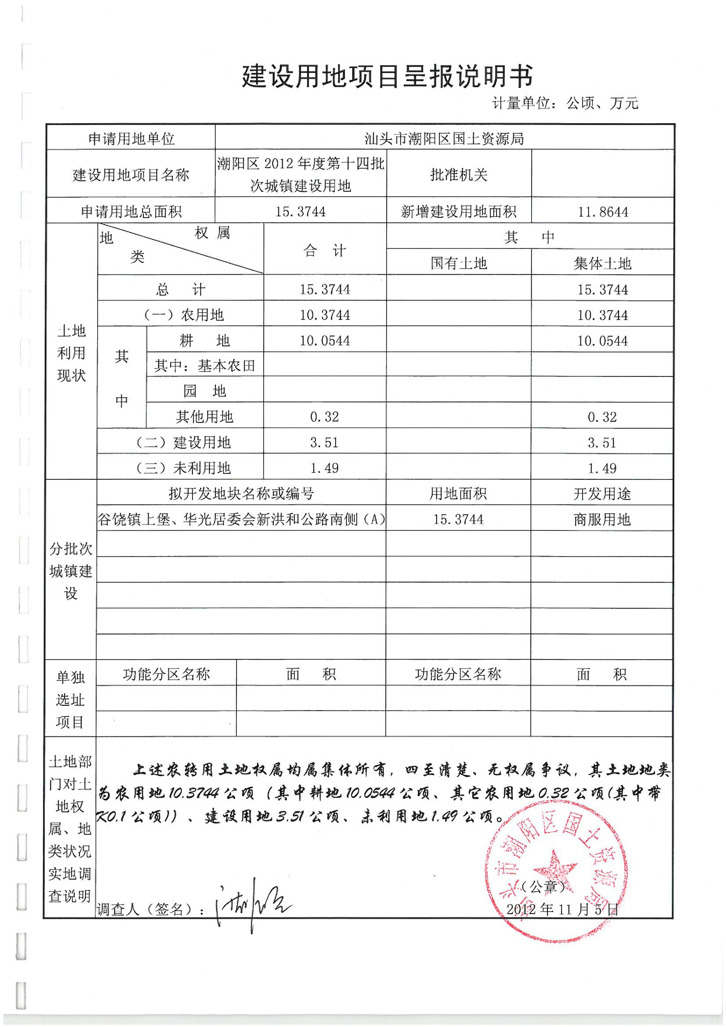 2012年度第十四批次“一书四方案”