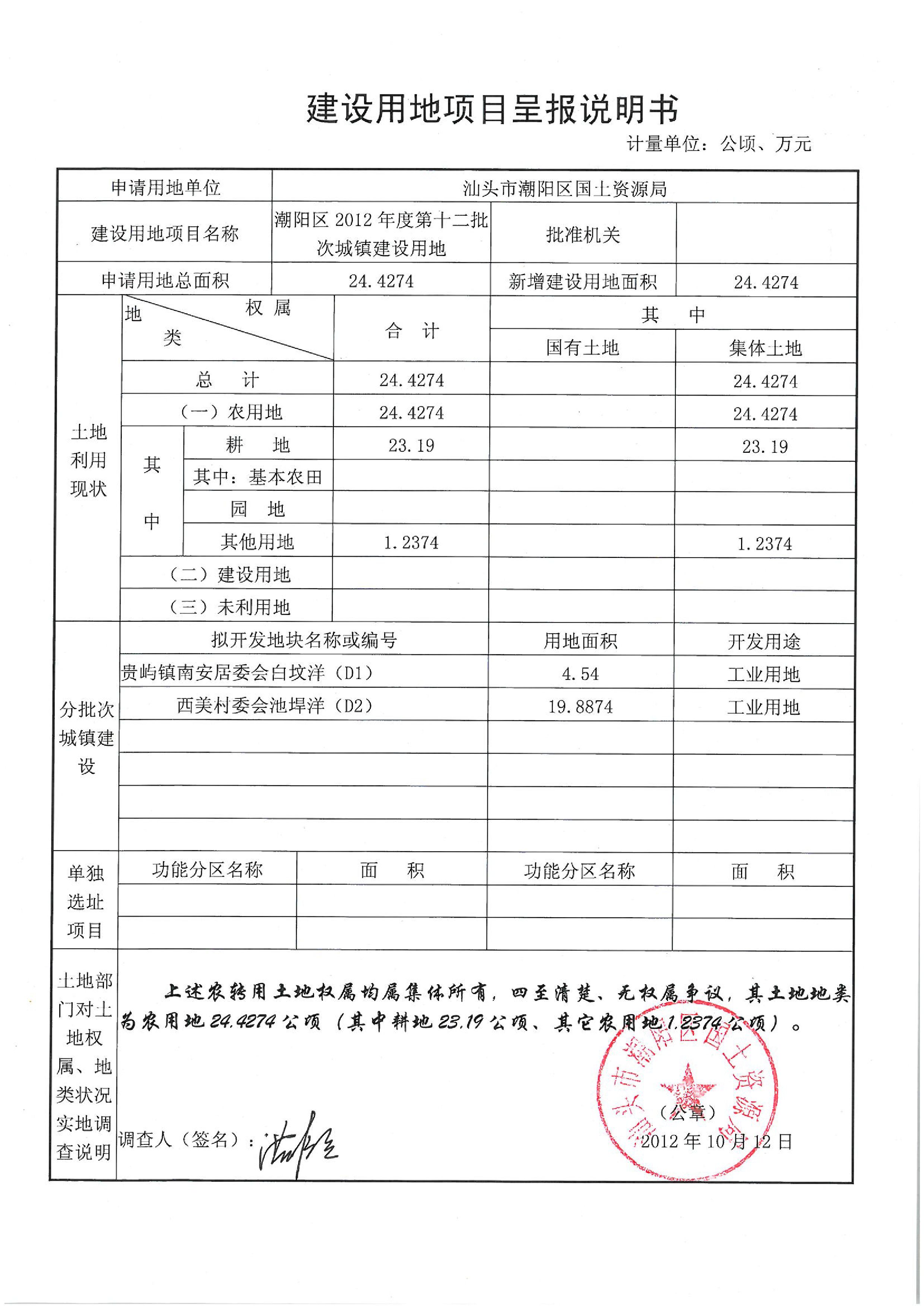 2012年度第十二批次“一书四方案”