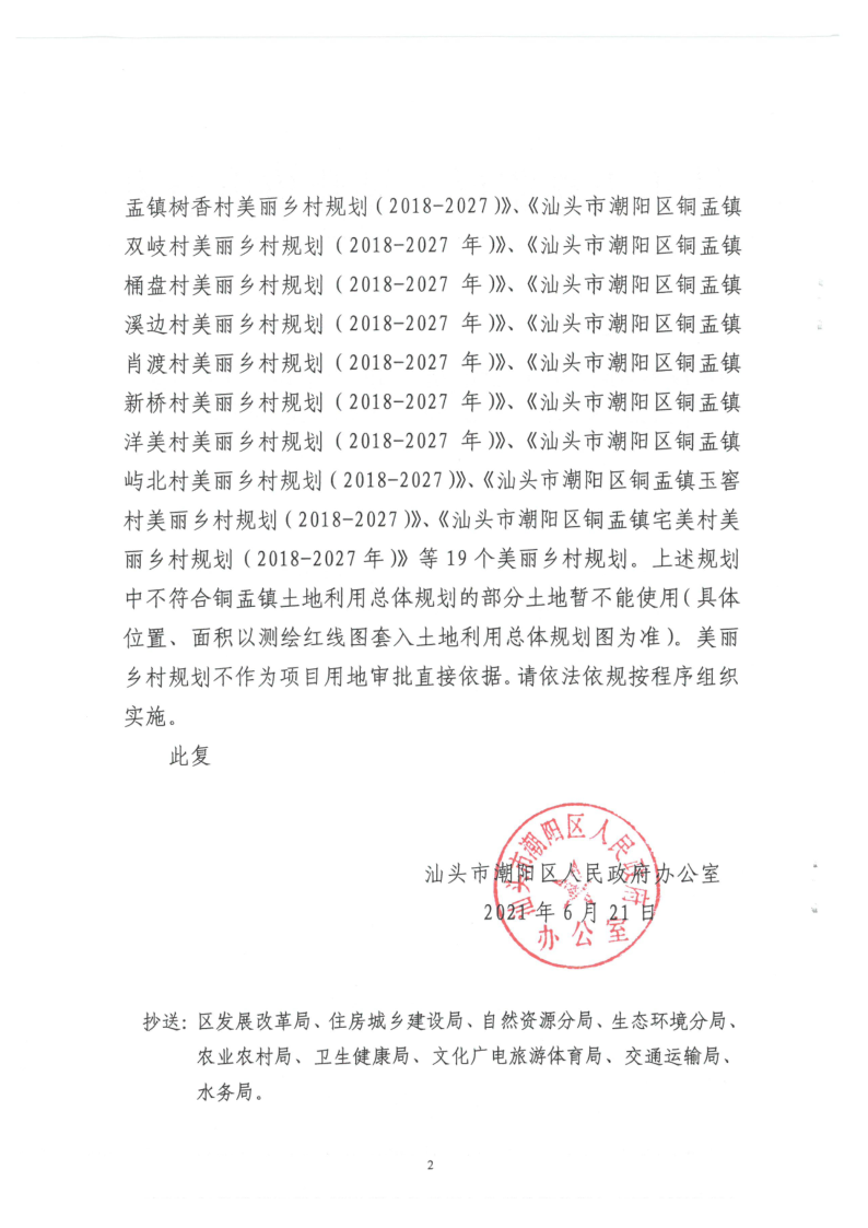 汕潮阳府办复函[2021]147号 区政府办公室关于批准《汕头市潮阳区铜盂镇潮港村美丽乡村规划（2018-2027年）》等19个村美丽乡村规_2.png